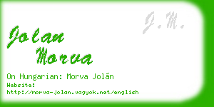 jolan morva business card