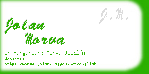 jolan morva business card